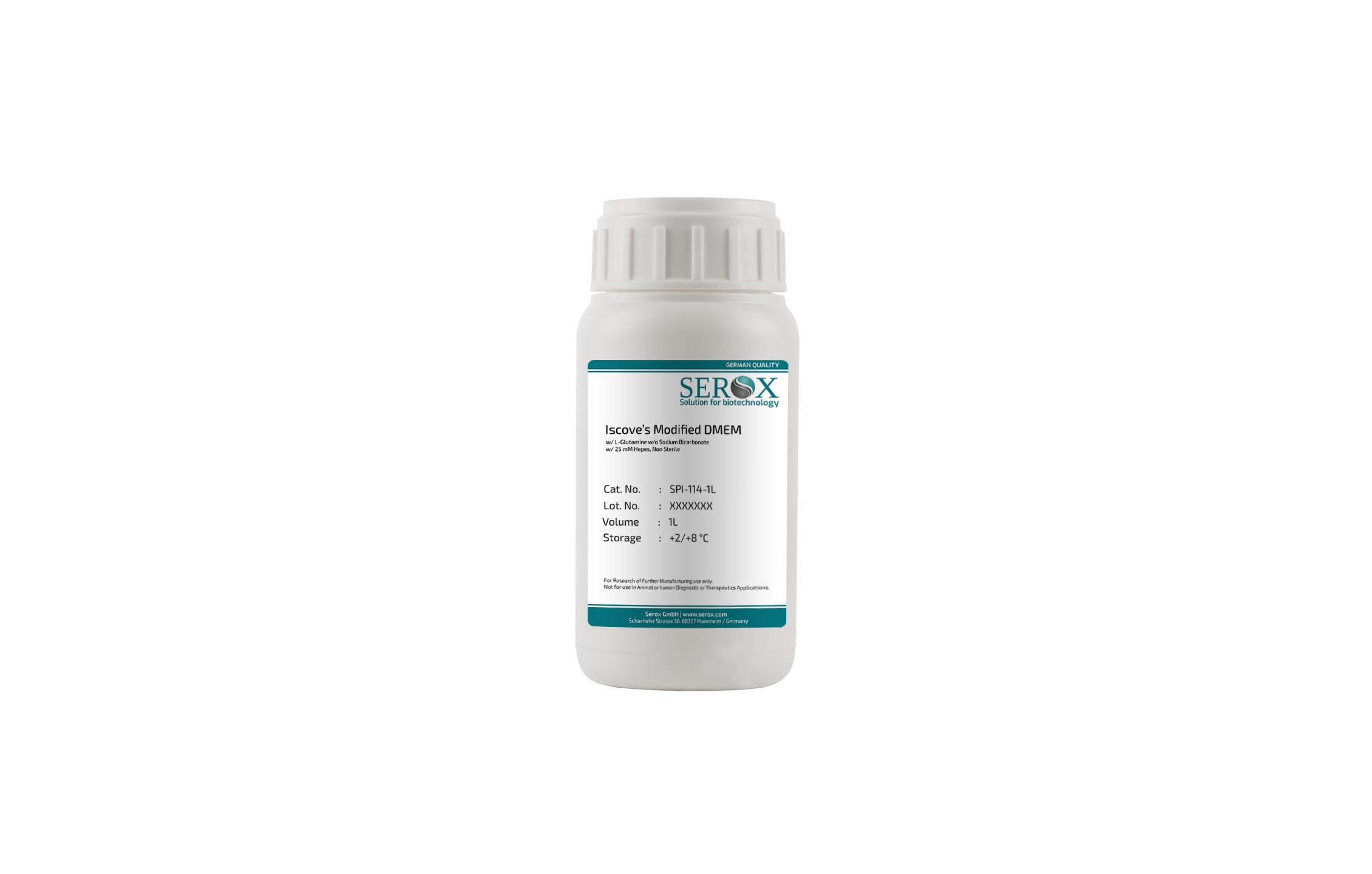 Iscove’s Modified DMEM w/ L-Glutamine w/o Sodium Bicarbonate w/ 25 mM Hepes
